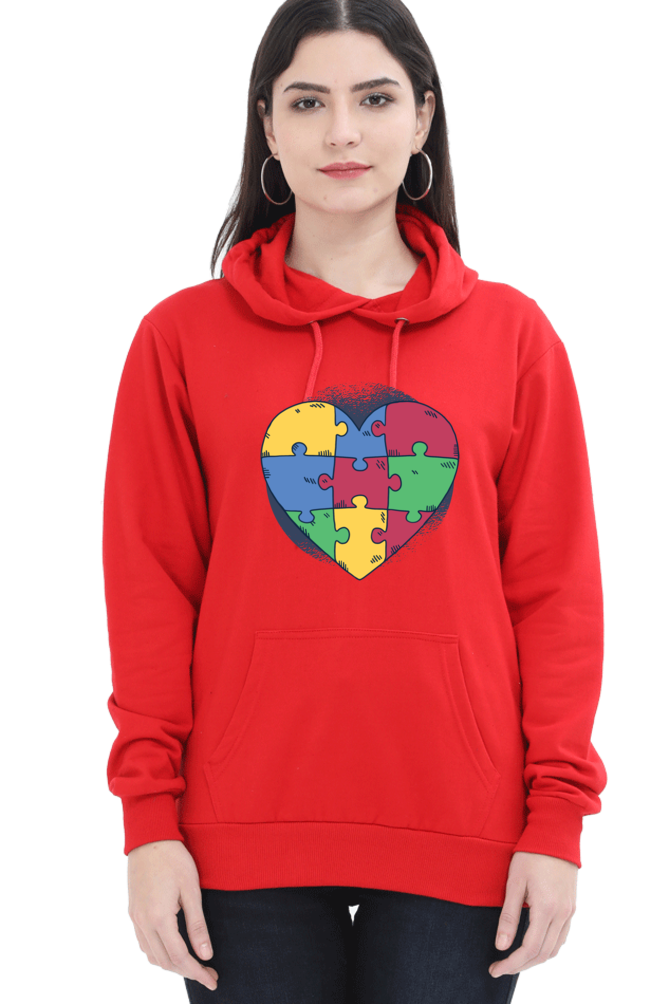 Autism Heart Puzzle Hooded Sweat Shirt