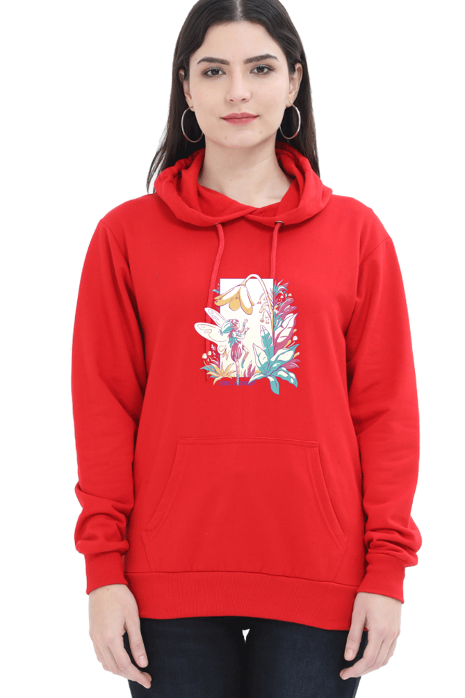 Small Fairy With Flowers Hooded Sweat Shirt