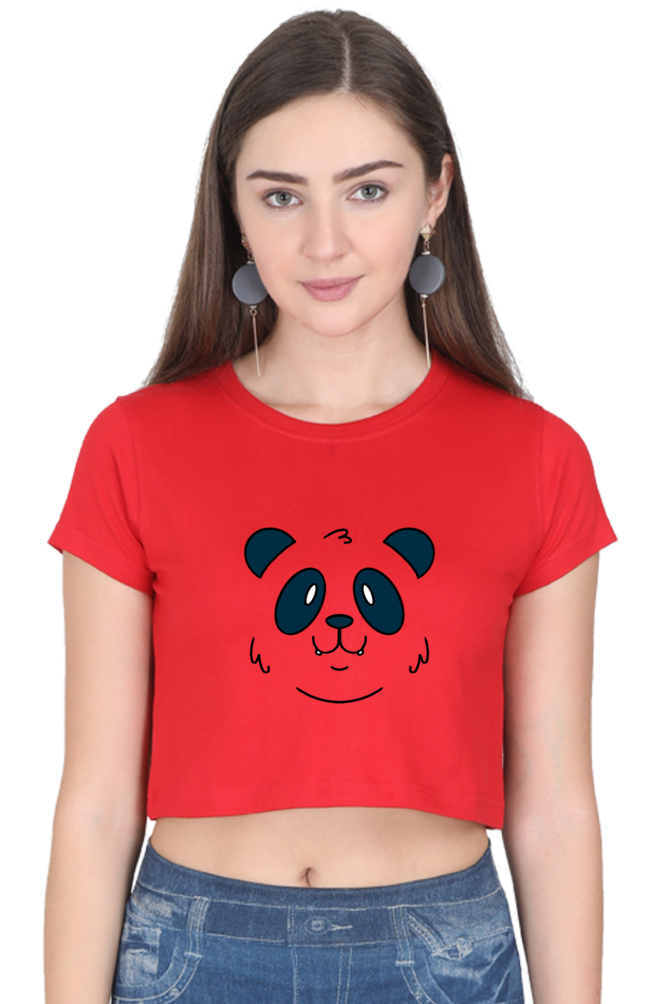 Panda Face Crop Top