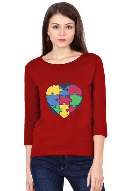 Autism Heart Puzzle Round Neck Full Sleeve