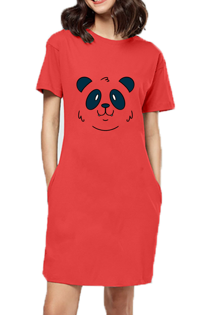 Panda Face T-Shirt Dress