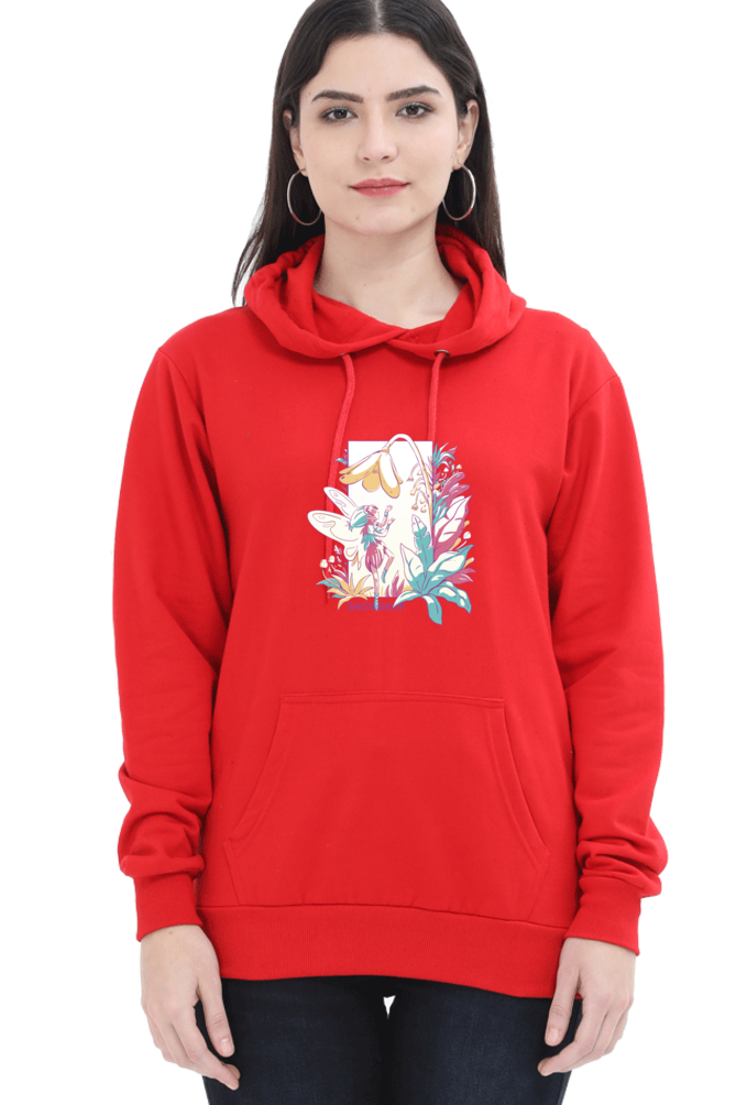 Small Fairy With Flowers Hooded Sweat Shirt