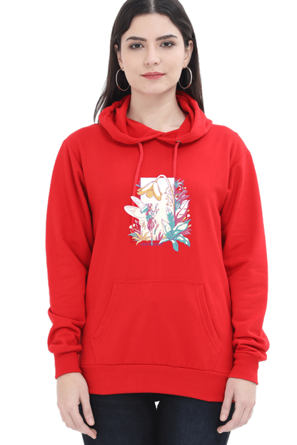 Small Fairy With Flowers Hooded Sweat Shirt