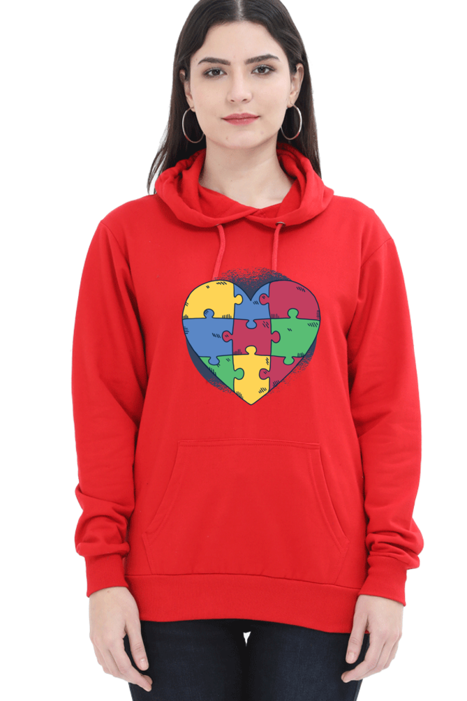 Autism Heart Puzzle Hooded Sweat Shirt