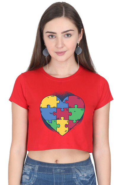 Autism Heart Puzzle Crop Top