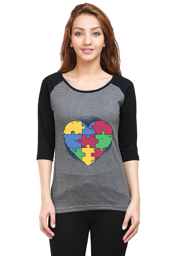 Autism Heart Puzzle Raglan Full Sleeve