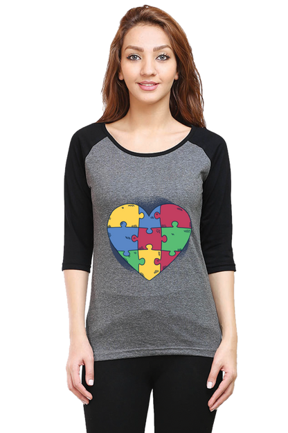 Autism Heart Puzzle Raglan Full Sleeve