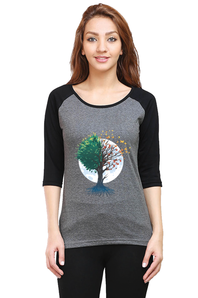 Tree Of Butterflies Autumn Raglan Full Sleeve