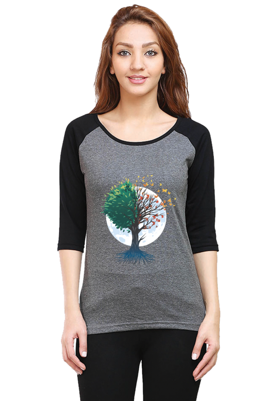 Tree Of Butterflies Autumn Raglan Full Sleeve