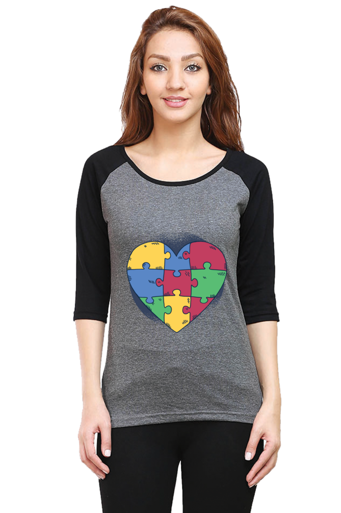 Autism Heart Puzzle Raglan Full Sleeve
