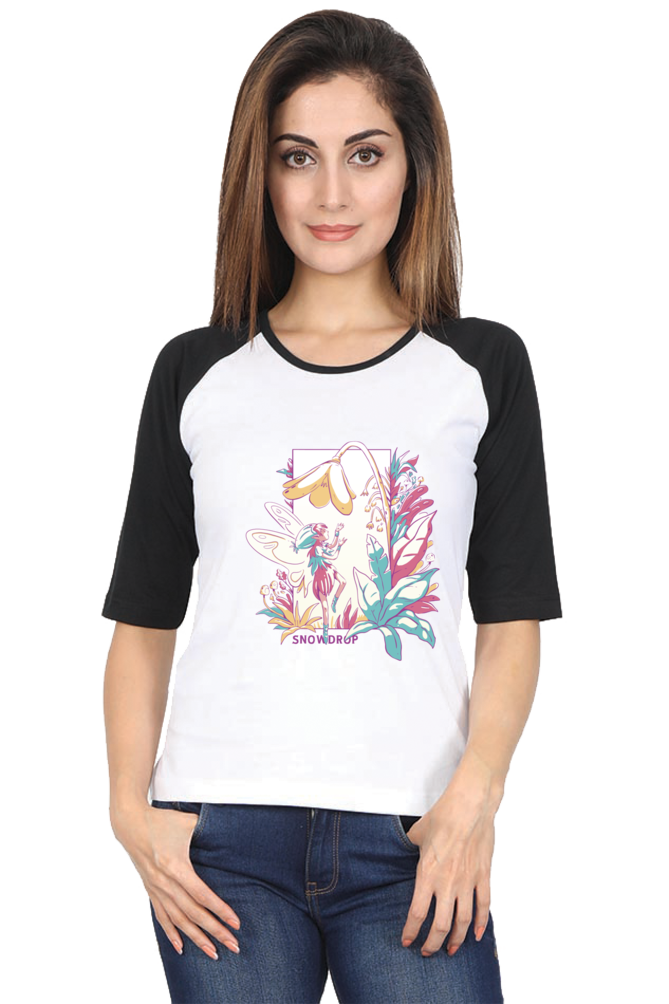 Small Fairy With Flowers Raglan Full Sleeve