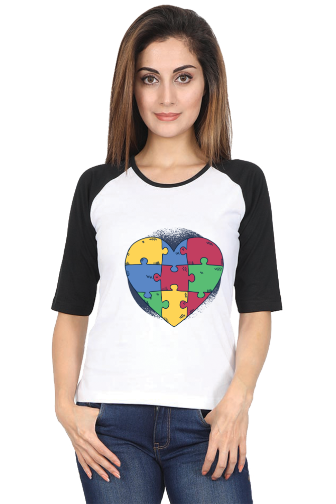 Autism Heart Puzzle Raglan Full Sleeve