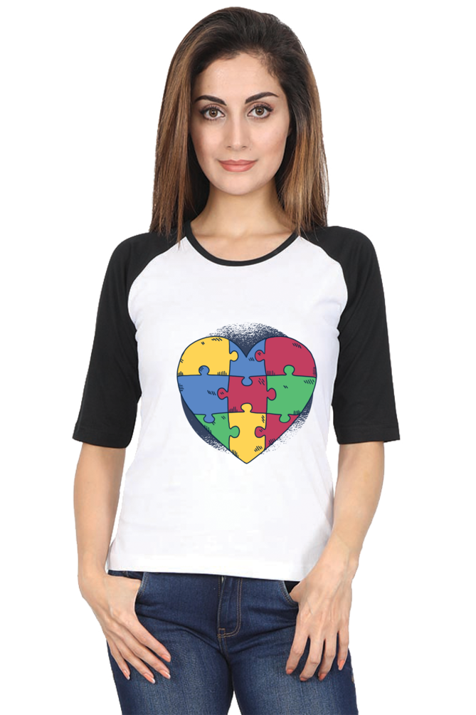 Autism Heart Puzzle Raglan Full Sleeve
