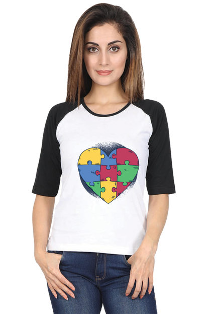Autism Heart Puzzle Raglan Full Sleeve
