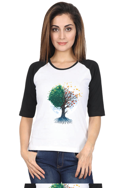 Tree Of Butterflies Autumn Raglan Full Sleeve