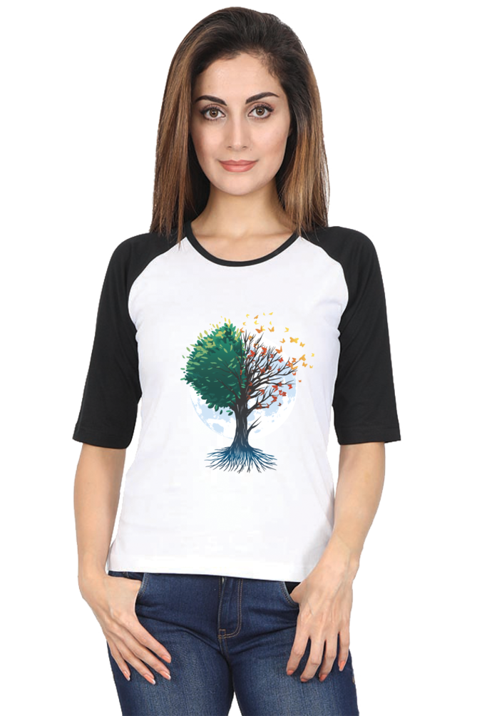 Tree Of Butterflies Autumn Raglan Full Sleeve