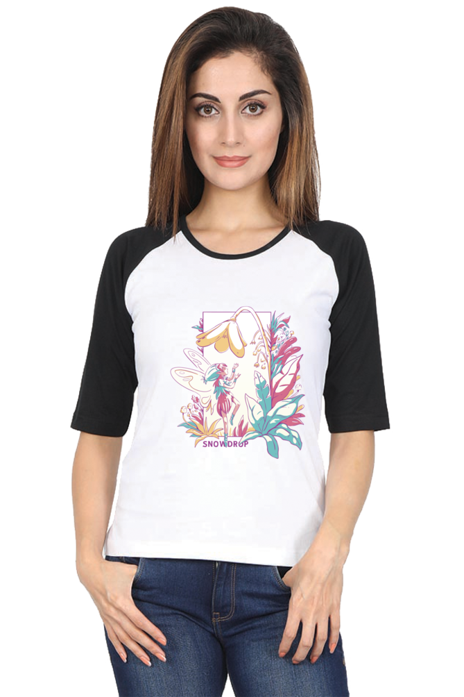 Small Fairy With Flowers Raglan Full Sleeve