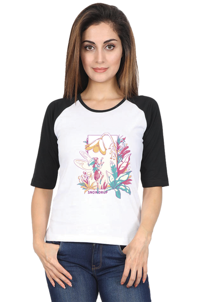 Small Fairy With Flowers Raglan Full Sleeve