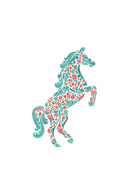 Floral Horse Crop Hoodies