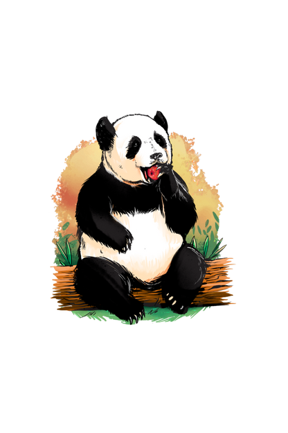 Panda Apple Crop Hoodie