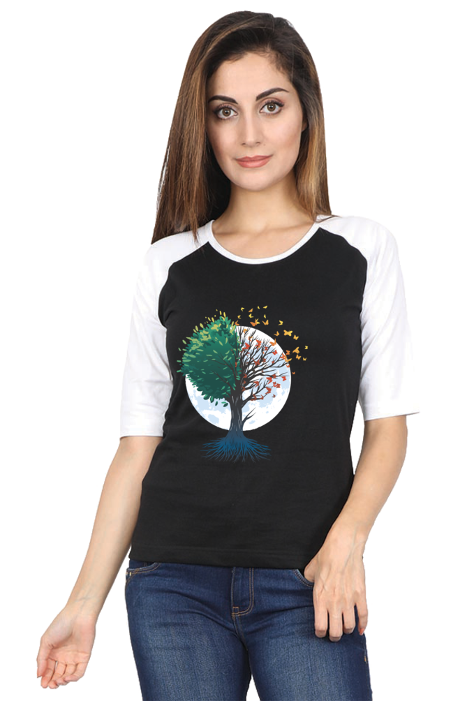 Tree Of Butterflies Autumn Raglan Full Sleeve