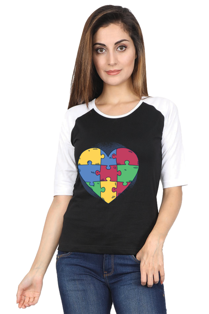 Autism Heart Puzzle Raglan Full Sleeve
