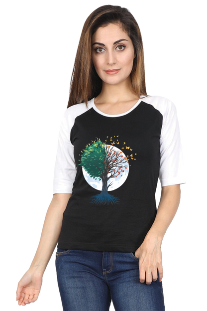 Tree Of Butterflies Autumn Raglan Full Sleeve