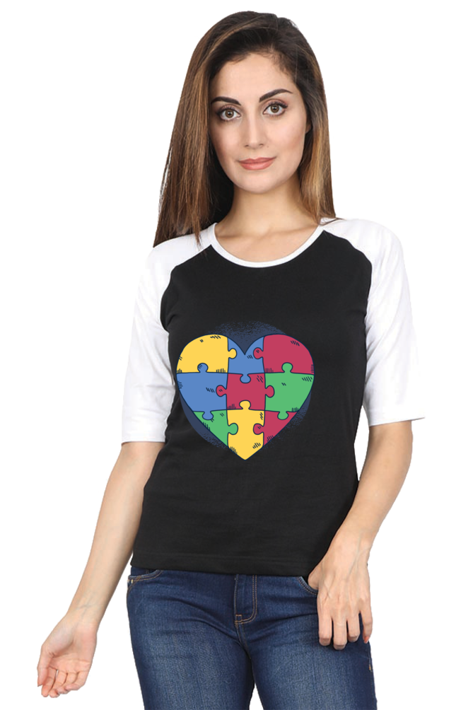 Autism Heart Puzzle Raglan Full Sleeve