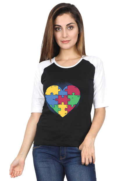 Autism Heart Puzzle Raglan Full Sleeve