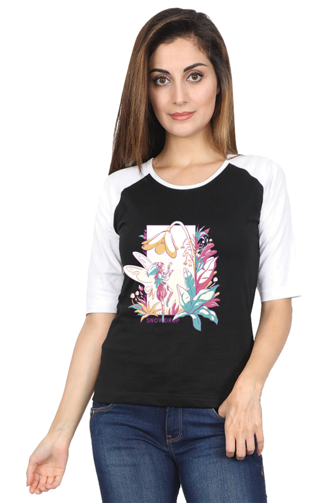 Small Fairy With Flowers Raglan Full Sleeve