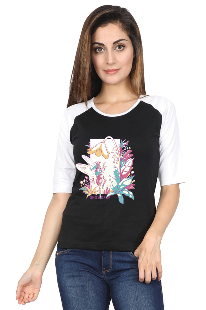 Small Fairy With Flowers Raglan Full Sleeve