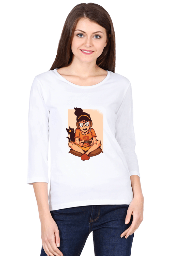 Gamer Girl Round Neck Full Sleeve