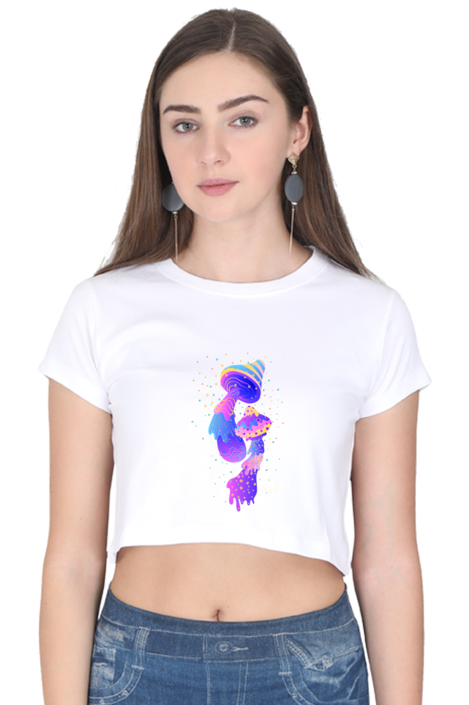Psychedelics Mushroom Crop Top