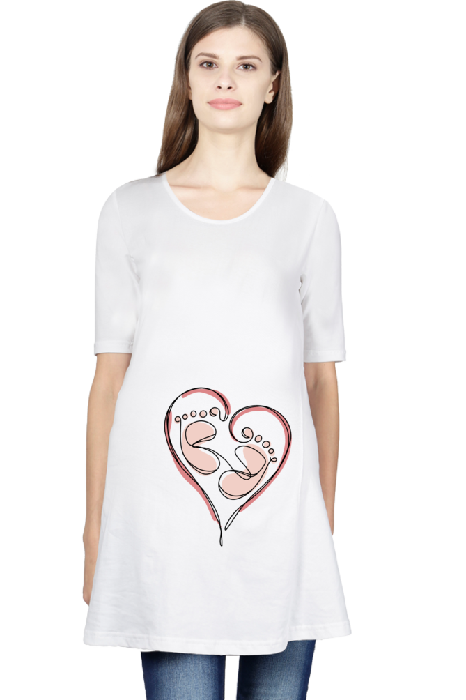 Baby Heart Artline Maternity T shirt Half Sleeve