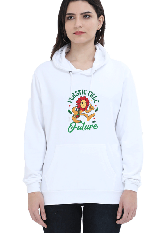 Plastic Free Flower Hooded Sweat Shirt