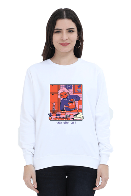 Girl Watering Plant Sweatshirt