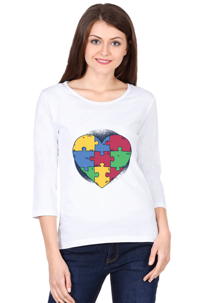 Autism Heart Puzzle Round Neck Full Sleeve