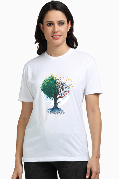 Tree Of Butterflies Autumn Supima T-Shirt
