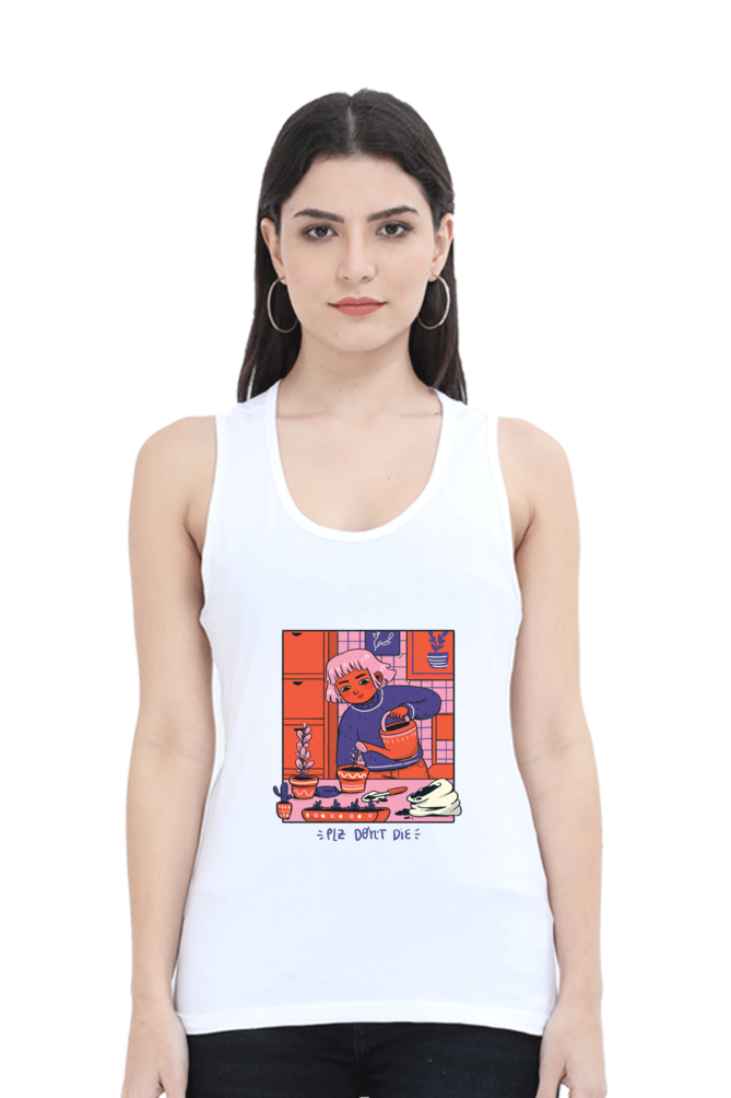 Girl Watering Plant Tank Top
