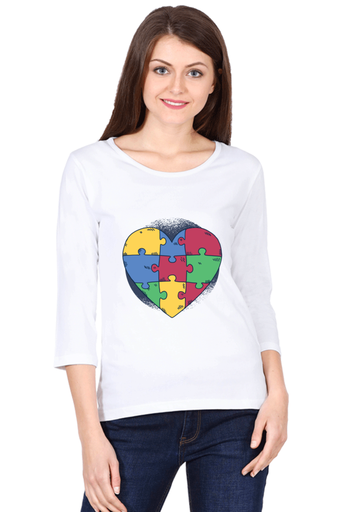 Autism Heart Puzzle Round Neck Full Sleeve