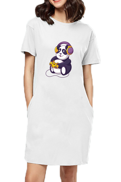Gamer Panda T-Shirt Dress