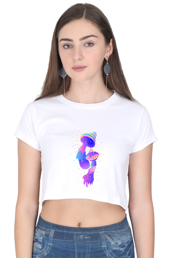 Psychedelics Mushroom Crop Top
