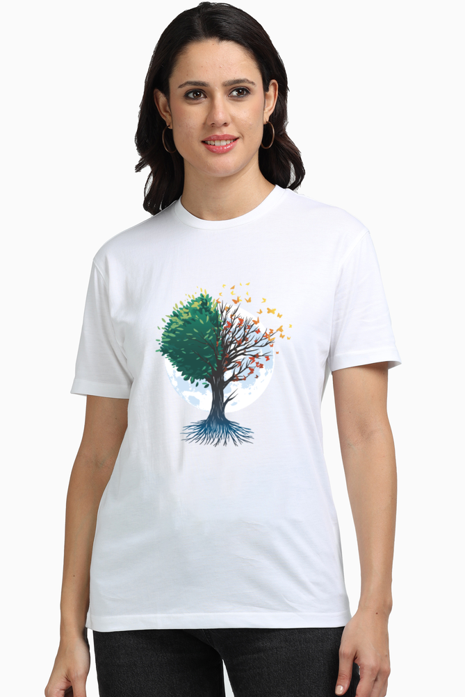 Tree Of Butterflies Autumn Supima T-Shirt