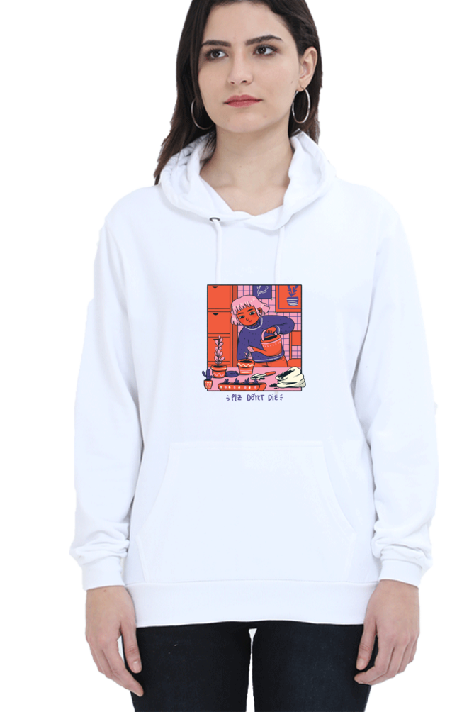 Girl Watering Plant Hooded Sweat Shirt