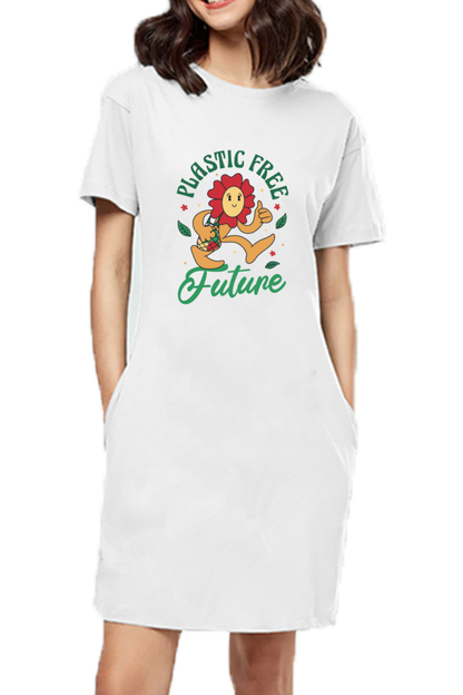 Plastic Free Flower T-Shirt Dress