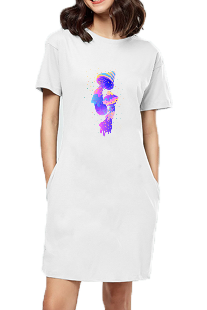 Psychedelics Mushroom T-Shirt Dress