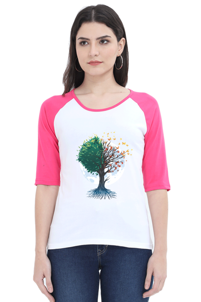 Tree Of Butterflies Autumn Raglan Full Sleeve
