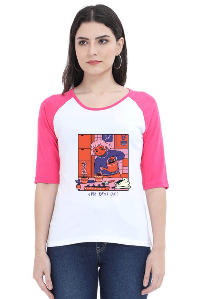 Girl Watering Plant Raglan Full Sleeve