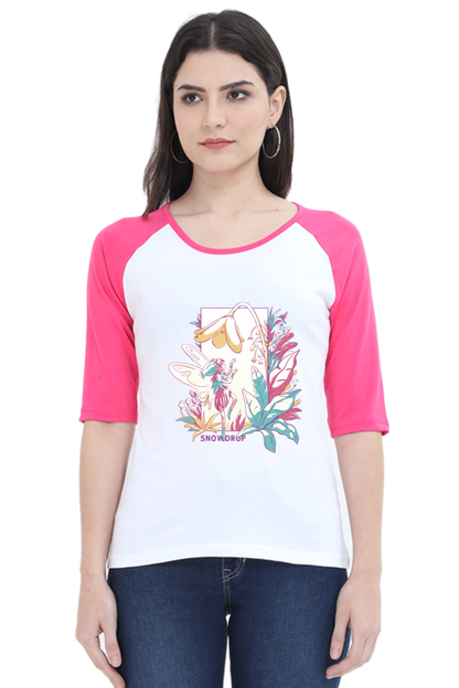 Small Fairy With Flowers Raglan Full Sleeve