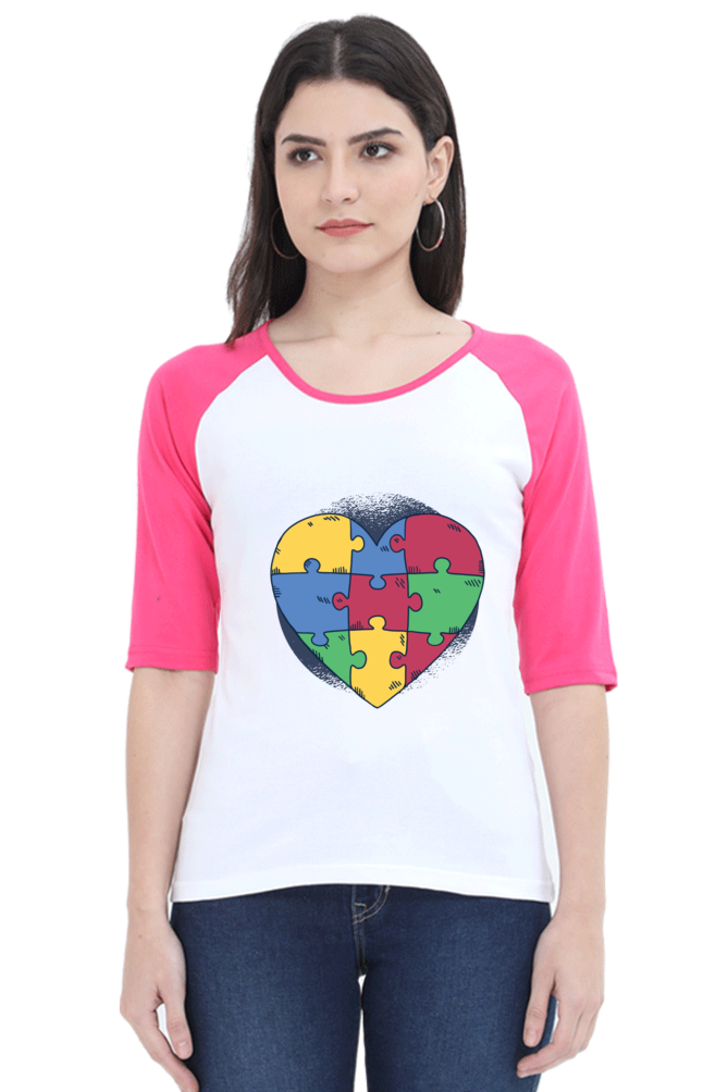 Autism Heart Puzzle Raglan Full Sleeve